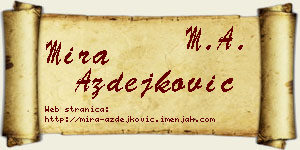 Mira Azdejković vizit kartica